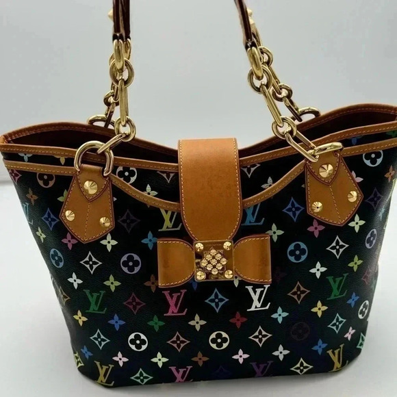 Louis Vuitton Black Monogram Multicolore Canvas Annie GM Bag w/ FREE ENTRUPY COA - Picture 8 of 17